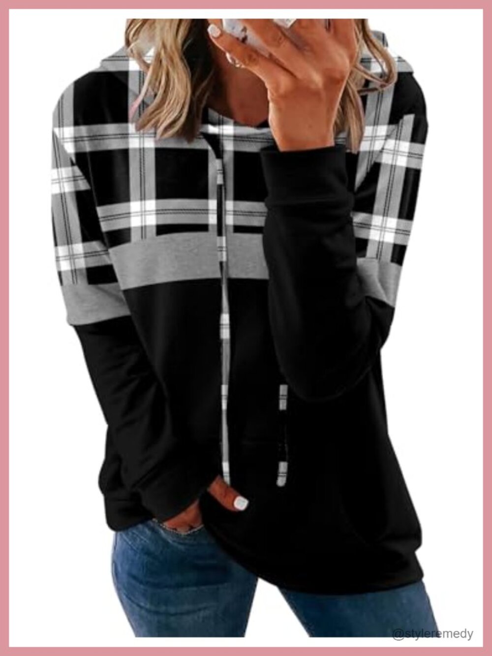 Womens Trendy Hoodie Pullover Sweatshirt Drawstring Long Sleeve